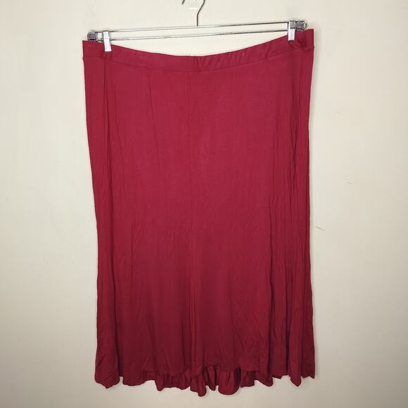 Catherines Curvy Collection Midi Skirt Stretch Jersey Pull On - Picture 1 of 7